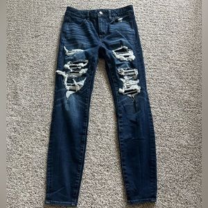 American Eagle Dark Blue Ripped Jeans